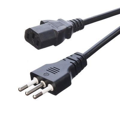 Home Appliance Oxygen Free Bared Stranded Copper 3 Pin 16A Plug Power Cord C13 Connector Black Italia Standard Power Cord
