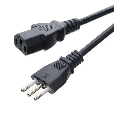 C5 Clover Connector Black Italia Standard Extension Cord Leads H05VV-F 3x0.75MM² Cable 3 Pin 16A Plug for Commercial