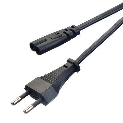 2.5A 2 Pin Plug Power Cords Black Kettle Plug with Connector or Socket Oxygen Free Bared Stranded Copper Conductor