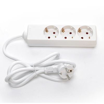 Various Standards 3*0.75mm Power Cable Multi Plug Power Socket Extension 3 Way Universal Extension Cable 250V/16A White