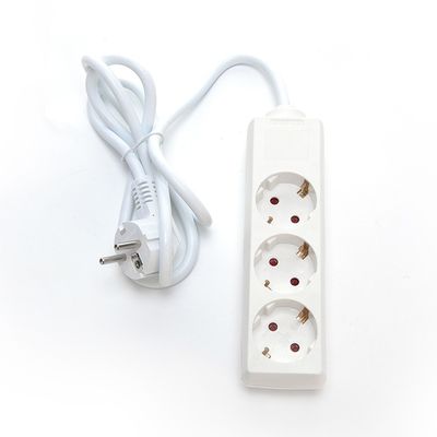 Various Standards 3*0.75mm Power Cable Multi Plug Power Socket Extension 3 Way Universal Extension Cable 250V/16A White