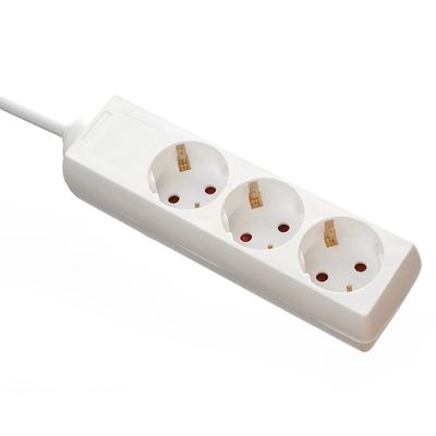 Various Standards 3*0.75mm Power Cable Multi Plug Power Socket Extension 3 Way Universal Extension Cable 250V/16A White