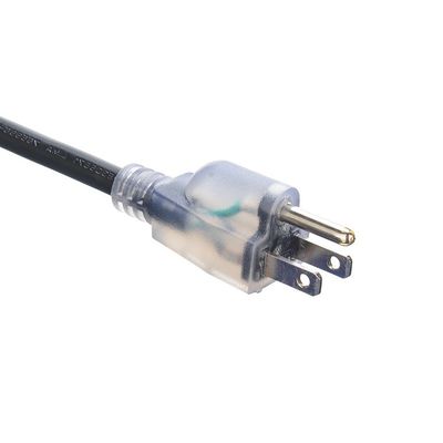 6 ft North American ETL 3 Pin Heavy Duty Outdoor Extension Cord with Lighted End Female End Type NEMA