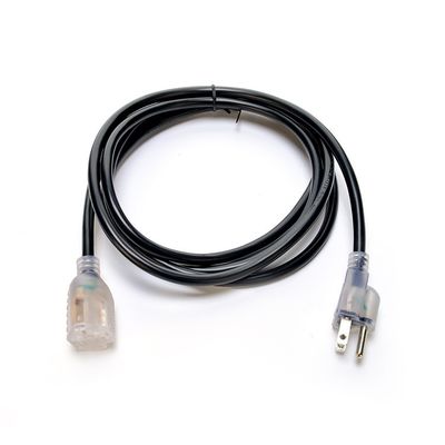 6 ft North American ETL 3 Pin Heavy Duty Outdoor Extension Cord with Lighted End Female End Type NEMA