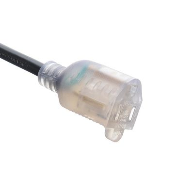 6 ft North American ETL 3 Pin Heavy Duty Outdoor Extension Cord with Lighted End Female End Type NEMA