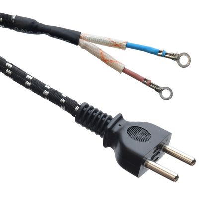 Electric Iron Power Supply Multi Color Cotton Braided Cable 100m Roll with VDE Approved Plug and PVC/Rubber Insulation