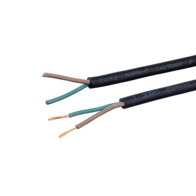 VDE Standard H05rr f Rubber Power Cable 2x0.75 Electrical for Household Appliance -5C To 70C 2C X0.75MM2 Normal Sections