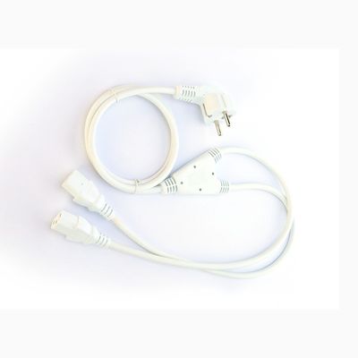 Oxygen Free Bared Stranded Copper 2XC13 Female White Y Type Splitter Power Cord 250V/16A Power Extension Cord VDE Approved