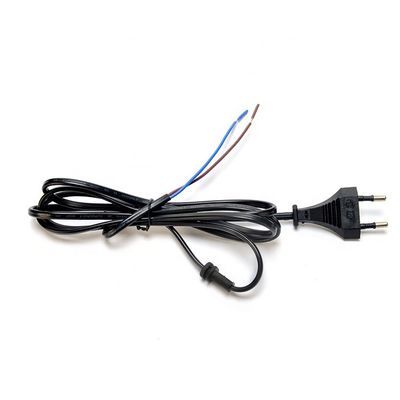 2.5A 2 Pin Plug Power Cords Black Electric Fan with Oxygen Free Bared Stranded Copper Half Stripped End