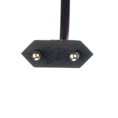 2.5A 2 Pin Plug Power Cords Black Electric Fan with Oxygen Free Bared Stranded Copper Half Stripped End
