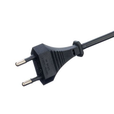 2.5A 2 Pin Plug Power Cords Black Electric Fan with Oxygen Free Bared Stranded Copper Half Stripped End
