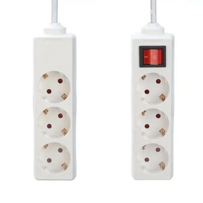 EU Certified H05VV-F 3x1.5mm2 4 Outlet Power Strip Socket Extension Cord with Switch Eu Plug 16A
