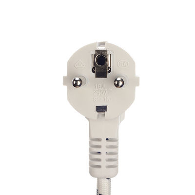 VDE Standard Power Cord for Steam Iron Commercial Rated Current 16A 3 Prong Cotton Braided AC Extension Cord