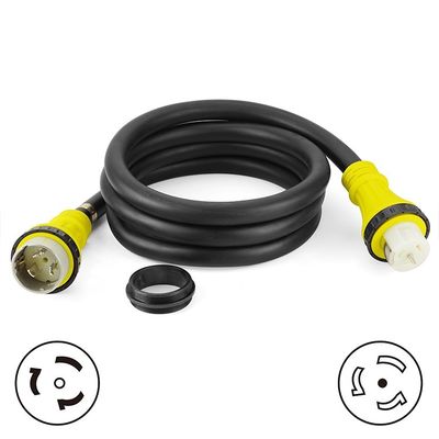 Marine Shore Power Cord SS2-50 Male to Female 50A 125V/250V 100FT 6FT/8FT/10FT/12FT/25FT Length Copper Conductor Material