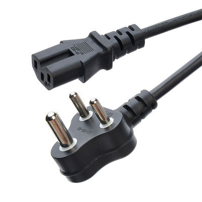 16A 3 Pin Plug Power Cords South Africa SABS Standard for Home Appliances Black Laptop Plug Commercial Male End Type