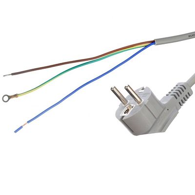 16A Plug VDE H05vv-f 3g1.0mm2 Wire Stripped with Open Ended Customized AC Computer Power Euro Cord Best Welcome Fashion