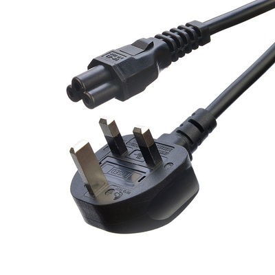 Black/Customized AC Plug IEC60320 C13 C5 With 3 Pin Power Cord UK BS Standard 10A-16A Rated Current Supply Power Cable