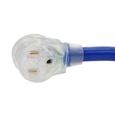 Outdoor Yard Party 125V 15A NEMA 6-50P/R Heavy Duty 1/3/5/6/20FT 50M Lighted End Blue Multi Rv Cable Extension Power Cord
