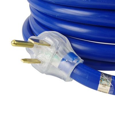 Outdoor Yard Party 125V 15A NEMA 6-50P/R Heavy Duty 1/3/5/6/20FT 50M Lighted End Blue Multi Rv Cable Extension Power Cord