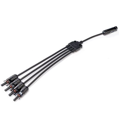 Copper Conductor PVC Insulation Y Type Solar Panel Branch Connector Divider 4 to 1 for Solar and Photovoltaic Panels