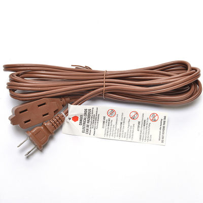 18AWG ETL Pararell Wire AC Power Cord with Switch and Socket Extension Cord Brown ETL Standard PVC Jacket USA 2 Prong