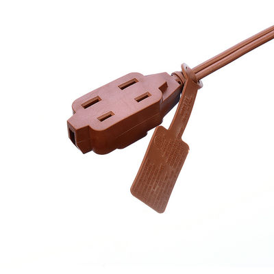 18AWG ETL Pararell Wire AC Power Cord with Switch and Socket Extension Cord Brown ETL Standard PVC Jacket USA 2 Prong