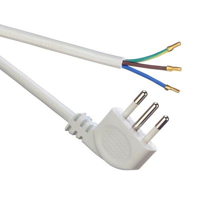 IMQ Standard 3 Pin Angeled 16A Italy White Power Cords H05VV-F 3x0.75MM² with Closed End Crimp Terminal from Trusted