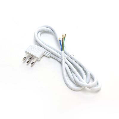 IMQ Standard 3 Pin Angeled 16A Italy White Power Cords H05VV-F 3x0.75MM² with Closed End Crimp Terminal from Trusted