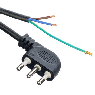 16A IEC 60320 C13 Clover Connector Black Italia Standard H05VV-F 3x0.75MM2 Extension Cord Grounding Standard Grounding