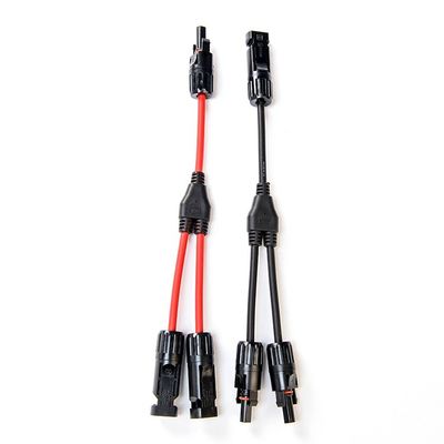 Solar Cable PV Wire Extension with Solar Connector PV004 Y Divider Black and Red Pair H1Z2Z2-K DC 1500V 1X4mm XLPO Insulation