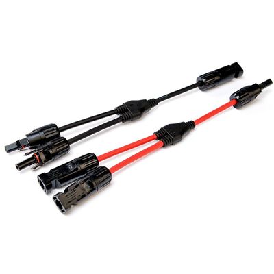 Solar Cable PV Wire Extension with Solar Connector PV004 Y Divider Black and Red Pair H1Z2Z2-K DC 1500V 1X4mm XLPO Insulation