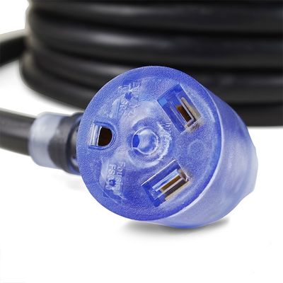30Amp Heavy Duty RV Extension Cord 10 AWG ETL Listed 50ft TT-30P to TT-30R with LED Indicator and Easy Unplug Design