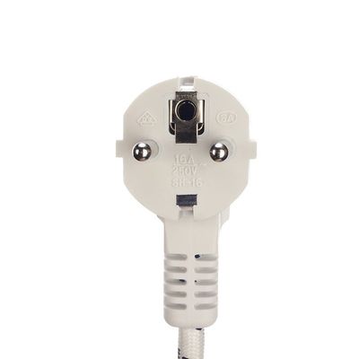 Insulation of PVC/Rubber VDE Standard 16A/250V Power Cord Extension Cord for Household Appliances 3 Prong Cotton Braided AC Cord