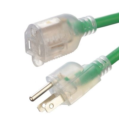 American AC Power Extension Cord 3pin America Extension Socket Wire 120V 60Hz Green Garden Length 6FT/8FT/10FT/12FT/25FT
