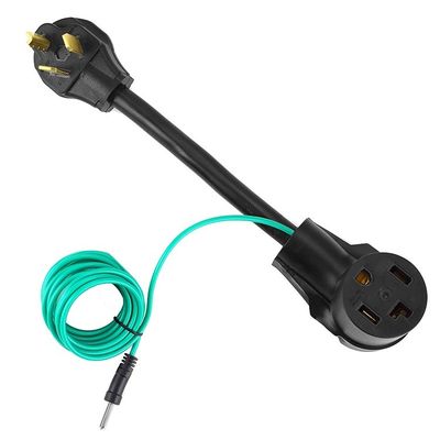 1 Outlets 1FT NEMA 10-30P to 14-30R Dryer Adapter 30A 250V SJTW 10AWG 3C 3 Prong to 4 Prong Dryer Plug Adapter With Green Ground Wire