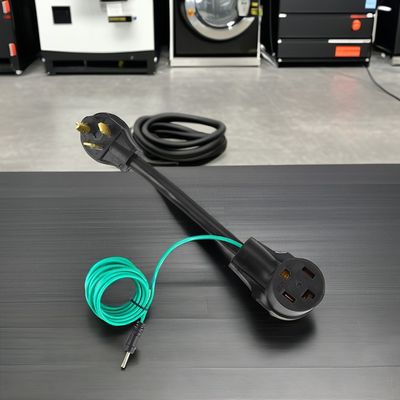 1 Outlets 1FT NEMA 10-30P to 14-30R Dryer Adapter 30A 250V SJTW 10AWG 3C 3 Prong to 4 Prong Dryer Plug Adapter With Green Ground Wire