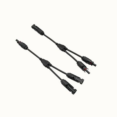 Insulated TUV Approved 1x4mm2 Tinned Cooper XLPO XLPE PV Solar Cable Y Splitter 1 to 3 with PV004 Connector UV Protection