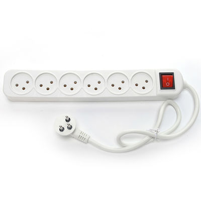 Customized Yes 5 Ways Power Strip Connected with Extension Cord Israel Industrial Surge Protector White