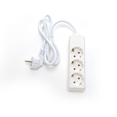 White 220V Euro Power Strip Surge Protector for Software Reengineering 3 Outlets 6ft Power Cord and Customized Support
