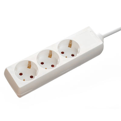 White 220V Euro Power Strip Surge Protector for Software Reengineering 3 Outlets 6ft Power Cord and Customized Support
