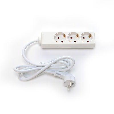 White 220V Euro Power Strip Surge Protector for Software Reengineering 3 Outlets 6ft Power Cord and Customized Support