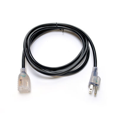 250V Rated 12/3 50 ft Waterproof Heavy Duty Extension Cord with Lighted Indicator End Bared Stranded Cooper Conductor