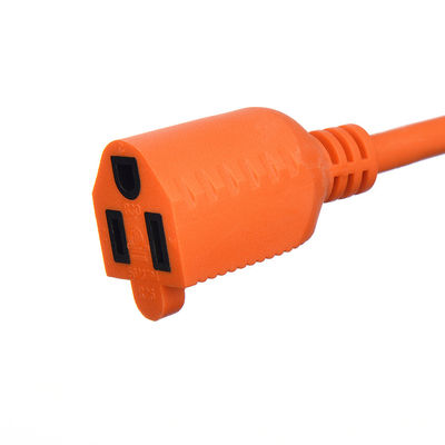 Customized Length Outdoor Plug Extension Cord Orange Universal Power Cord for NEMA Male End Type in Outdoor Environments