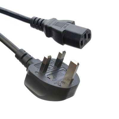 Network SDK UK BS Standard C5 C19 Connector 3 Pin Line Lead Strip Wire Power Cord 3 Prong Ac Cord Supply IEC Cable Black