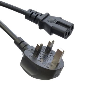Network SDK UK BS Standard C5 C19 Connector 3 Pin Line Lead Strip Wire Power Cord 3 Prong Ac Cord Supply IEC Cable Black
