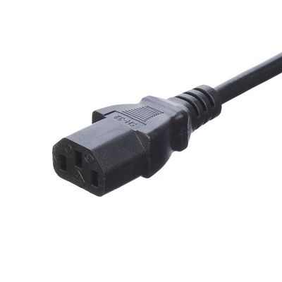 Network SDK UK BS Standard C5 C19 Connector 3 Pin Line Lead Strip Wire Power Cord 3 Prong Ac Cord Supply IEC Cable Black