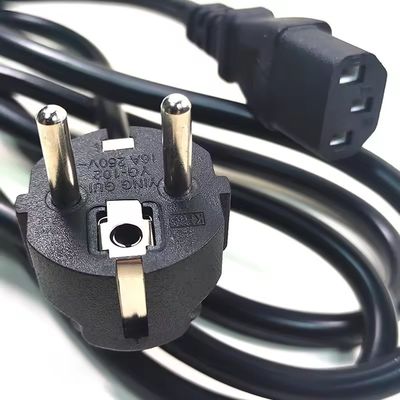 VDE Certified EU Plug Standard Cee7/7 Euro Power Cord 1.5mm With C13 Suitable for Durable Computer
