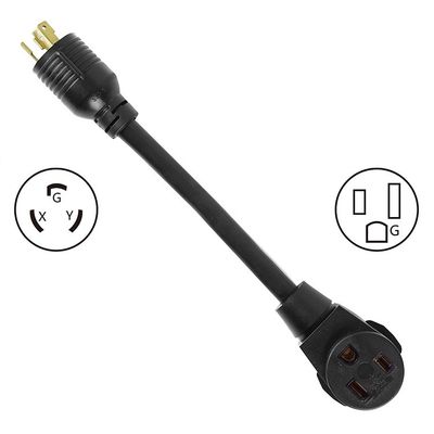 PVC Jacket NEMA L6-30P to 6-50R Connector 30Amp to 50Amp STW 10AWG 250V 1.5FT Power Cord Adapter for Welder Dryer EV Charger