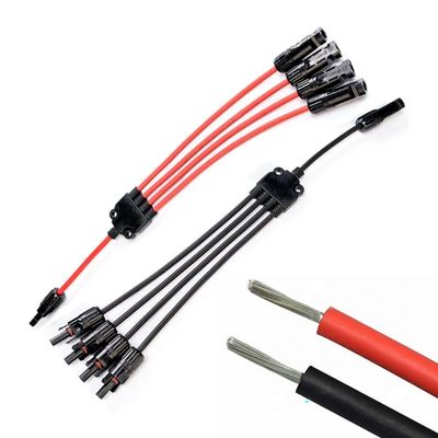 XLPO Insulation 10awg 6mm 1 to 4 Y Type H1z2z2-k Solar Panel Extension Cable 12awg for Sustainable Solar Solutions