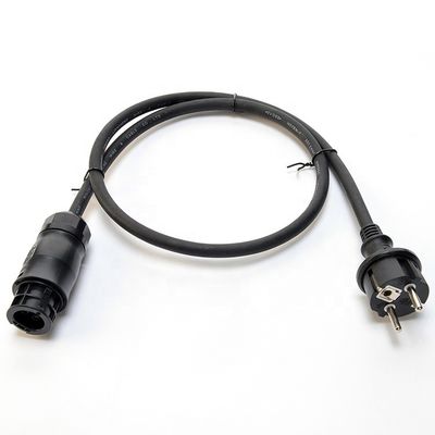 Certified DIN VDE 0620/EN 50075 1990 Insulated Rubber Cable Euro 16A 3 Pin Plug H07rn f for Solar PV1-f Cable 4mm2 6mm2